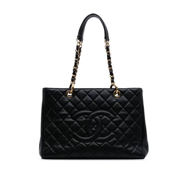 Pre-owned Chanel Caviar Grand Shopping Tote Black
