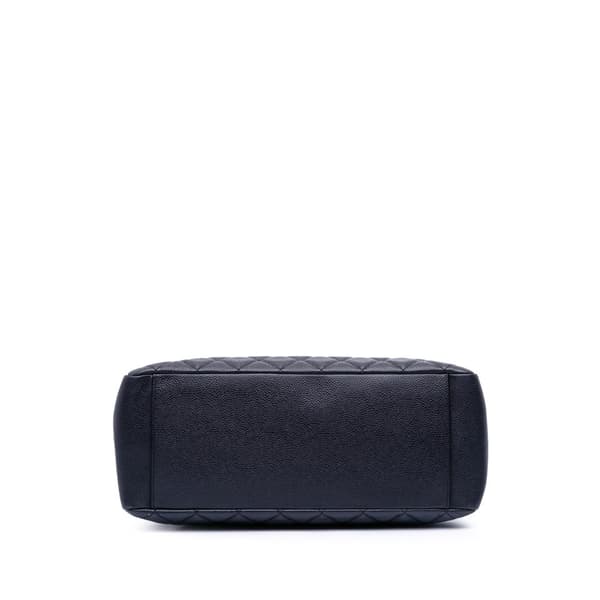 Pre-owned Chanel Caviar Grand Shopping Tote Blue
