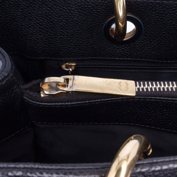 Pre-owned Chanel Caviar Grand Shopping Tote Blue