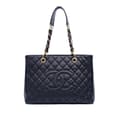 Miniatyrbillede 1 af 9: Pre-owned Chanel Caviar Grand Shopping Tote Blue