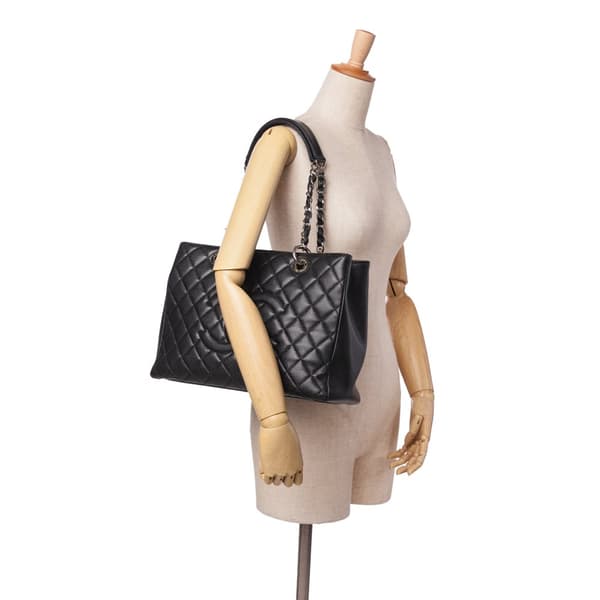 Pre-owned Chanel Caviar Grand Shopping Tote Black