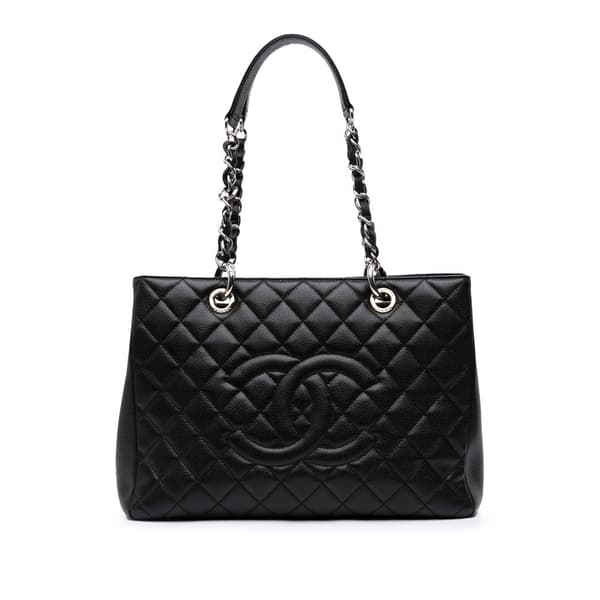 Pre-owned Chanel Caviar Grand Shopping Tote Black
