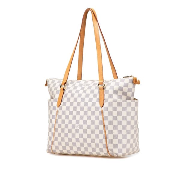 Pre-owned Louis Vuitton Damier Azur Totally MM White