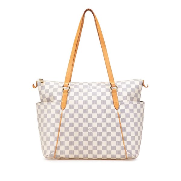 Pre-owned Louis Vuitton Damier Azur Totally MM White