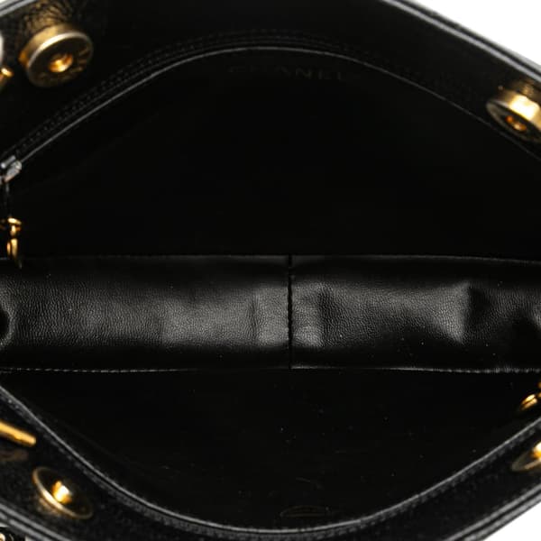 Pre-owned Chanel Quilted Caviar Chain Tote Black