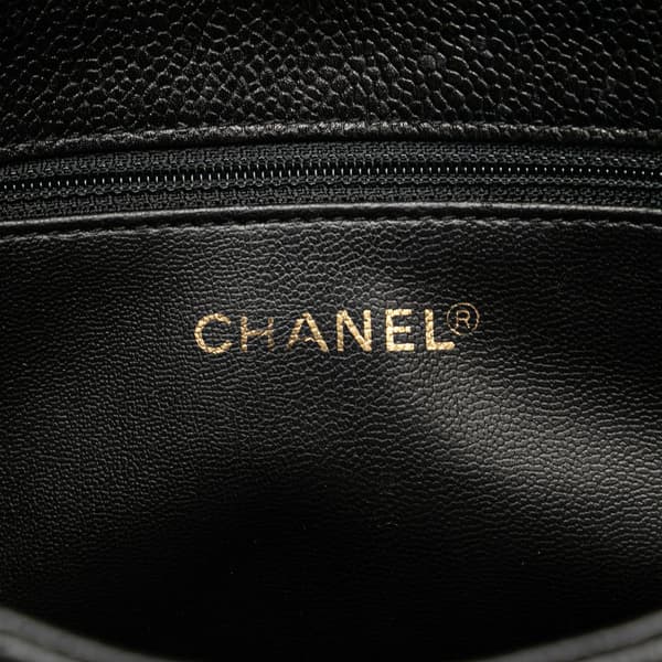Pre-owned Chanel Quilted Caviar Chain Tote Black
