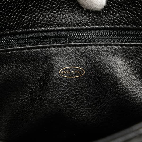 Pre-owned Chanel Quilted Caviar Chain Tote Black