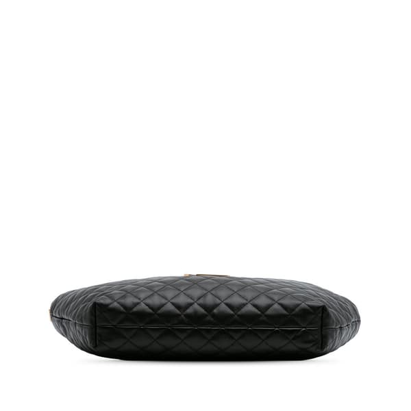 Pre-owned Saint Laurent Maxi Quilted Lambskin Icare Shopping Tote Black