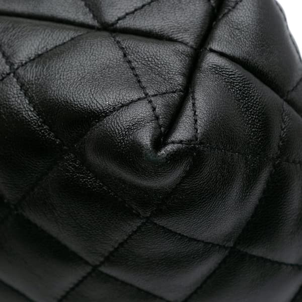 Pre-owned Saint Laurent Maxi Quilted Lambskin Icare Shopping Tote Black