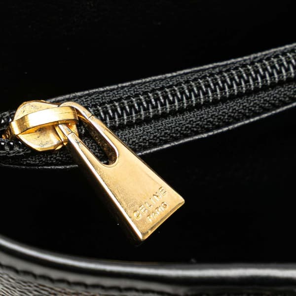 Pre-owned Celine Macadam Coated Canvas Tote Black