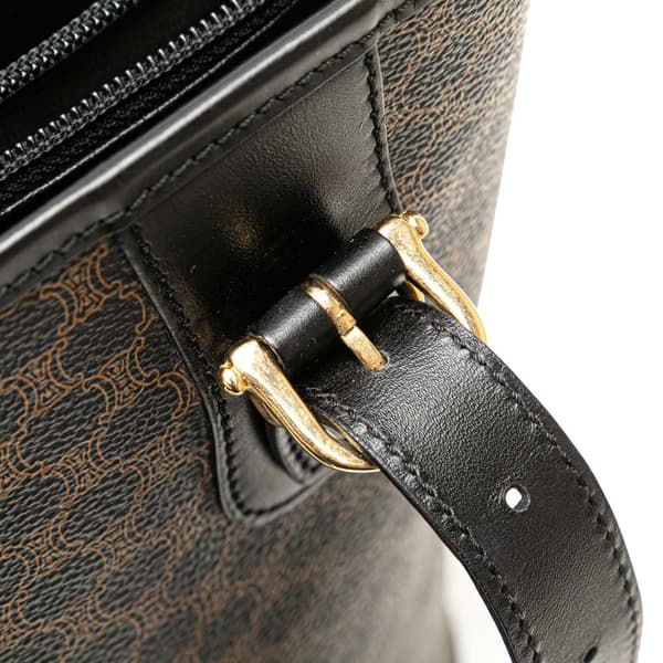 Pre-owned Celine Macadam Coated Canvas Tote Black