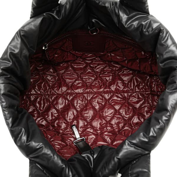 Pre-owned Chanel Small Quilted Nylon Coco Cocoon Tote Black