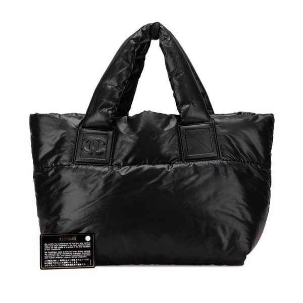 Pre-owned Chanel Small Quilted Nylon Coco Cocoon Tote Black