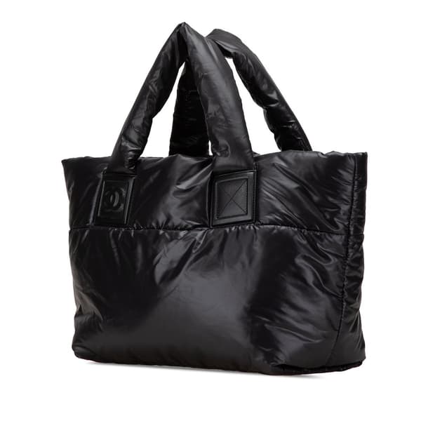 Pre-owned Chanel Small Quilted Nylon Coco Cocoon Tote Black