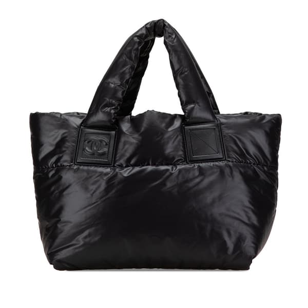 Pre-owned Chanel Small Quilted Nylon Coco Cocoon Tote Black