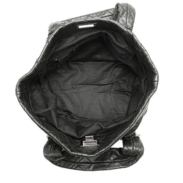 Pre-owned Chanel Small Reissue Lambskin 8 Knots Tote Black