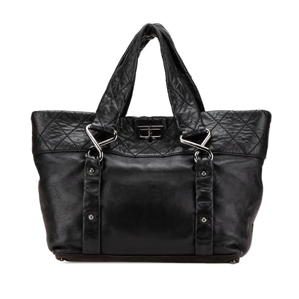 Pre-owned Chanel Small Reissue Lambskin 8 Knots Tote Black