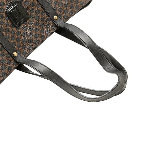 Pre-owned Celine Macadam Coated Canvas Tote Black