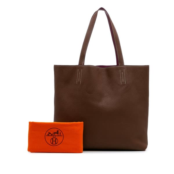 Pre-owned Hermès Clemence Double Sens 36 Brown