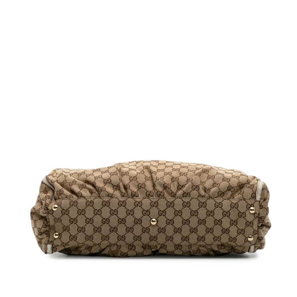 Pre-owned Gucci GG Canvas Abbey D Ring Tote Brown