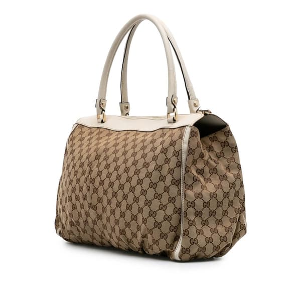 Pre-owned Gucci GG Canvas Abbey D Ring Tote Brown