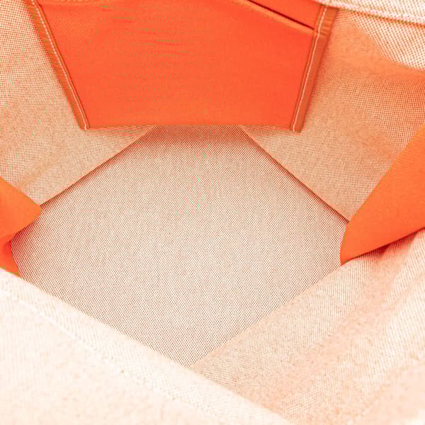 Pre-owned Hermès Canvas Etriviere Shopping Tote Orange