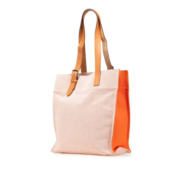 Pre-owned Hermès Canvas Etriviere Shopping Tote Orange