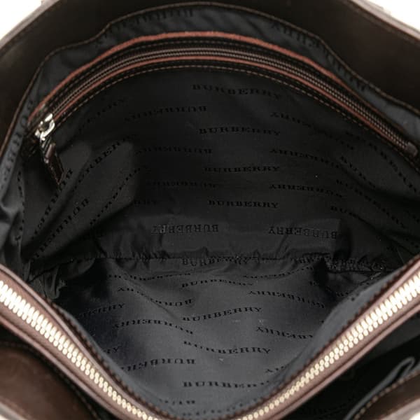 Pre-owned Burberry House Check Canvas Tote Brown