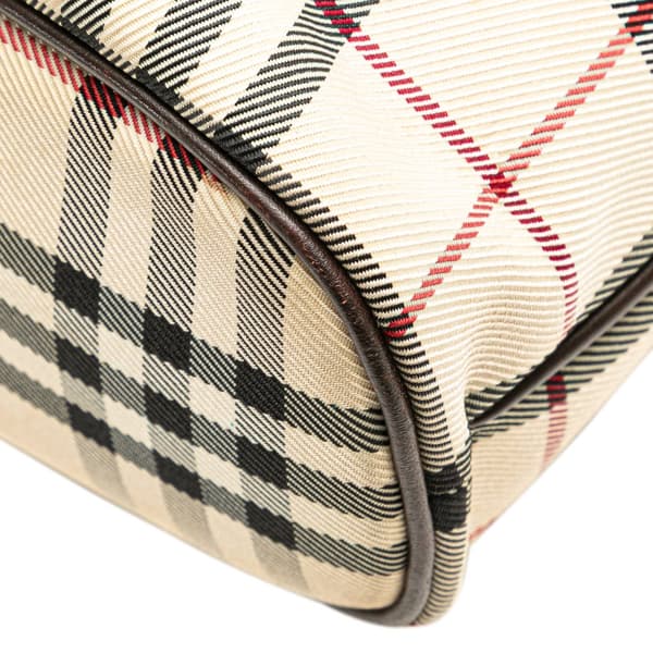 Pre-owned Burberry House Check Canvas Tote Brown
