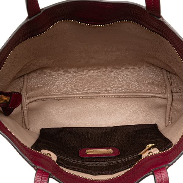 Pre-owned Ferragamo Leather Gancini Tote Red