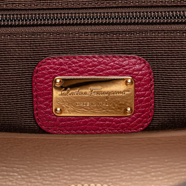 Pre-owned Ferragamo Leather Gancini Tote Red