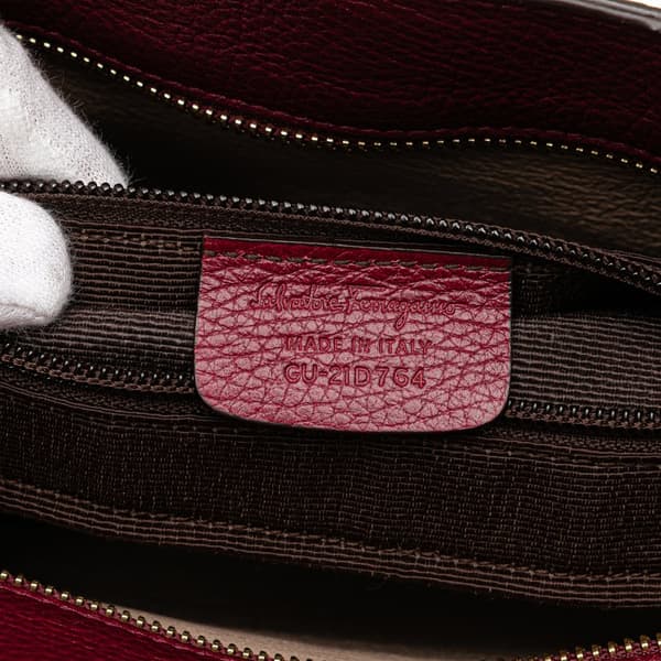 Pre-owned Ferragamo Leather Gancini Tote Red