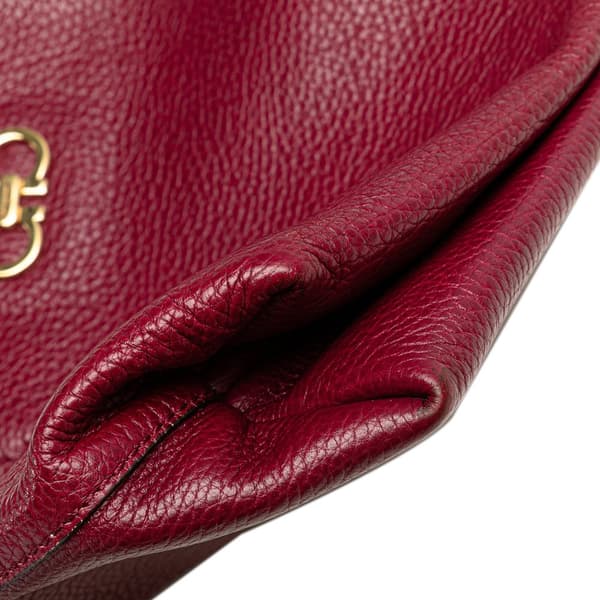 Pre-owned Ferragamo Leather Gancini Tote Red