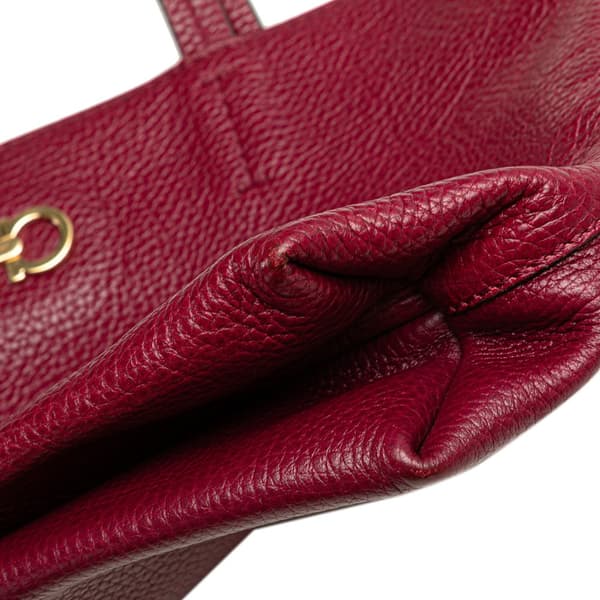 Pre-owned Ferragamo Leather Gancini Tote Red