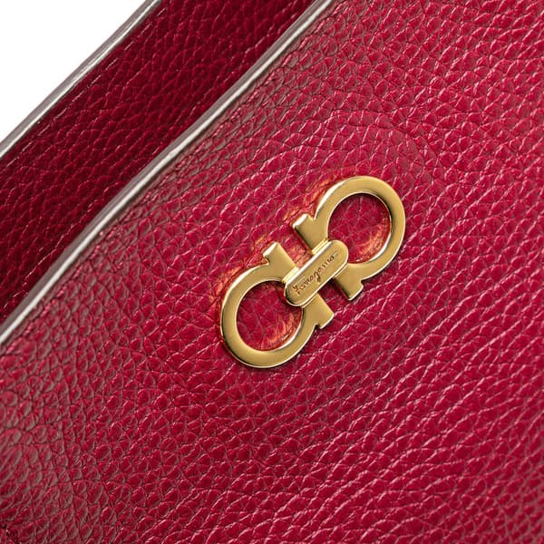 Pre-owned Ferragamo Leather Gancini Tote Red