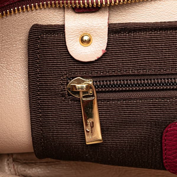 Pre-owned Ferragamo Leather Gancini Tote Red