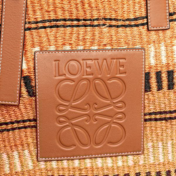 Pre-owned LOEWE Paulas Ibiza Sisal Basket Tote Orange