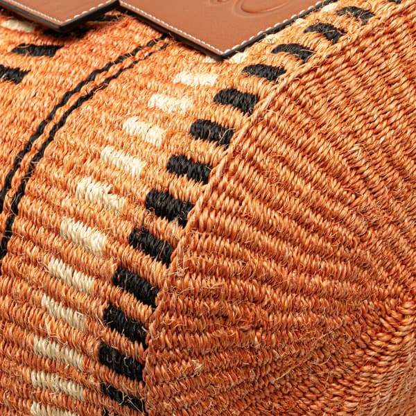 Pre-owned LOEWE Paulas Ibiza Sisal Basket Tote Orange