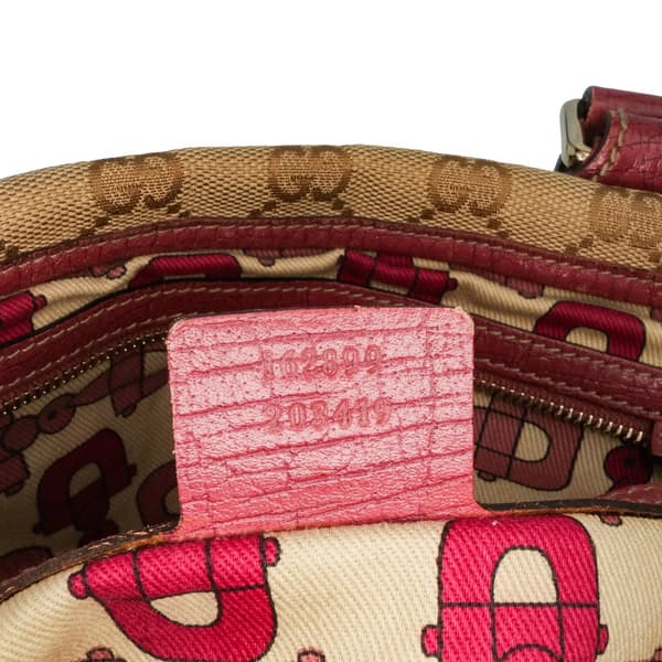 Pre-owned Gucci GG Canvas Web Jolicoeur Tote Brown