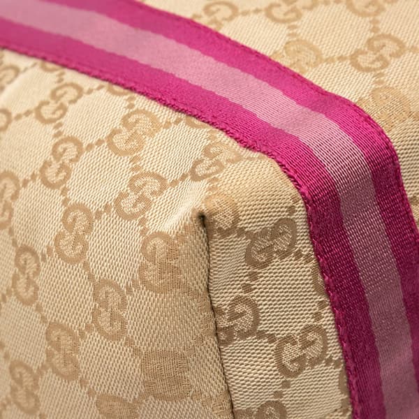 Pre-owned Gucci GG Canvas Web Jolicoeur Tote Brown