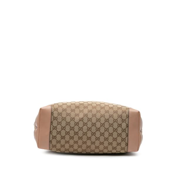 Pre-owned Gucci GG Canvas Soft Stirrup Tote Brown