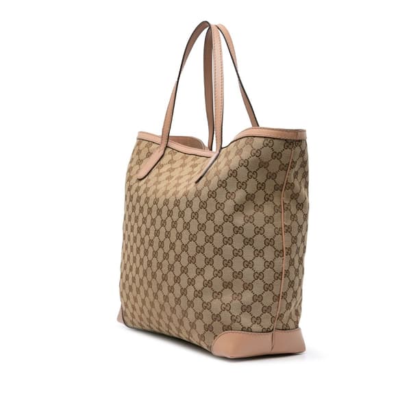 Pre-owned Gucci GG Canvas Soft Stirrup Tote Brown