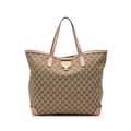 Miniatyrbild 1 av 8: Pre-owned Gucci GG Canvas Soft Stirrup Tote Brown