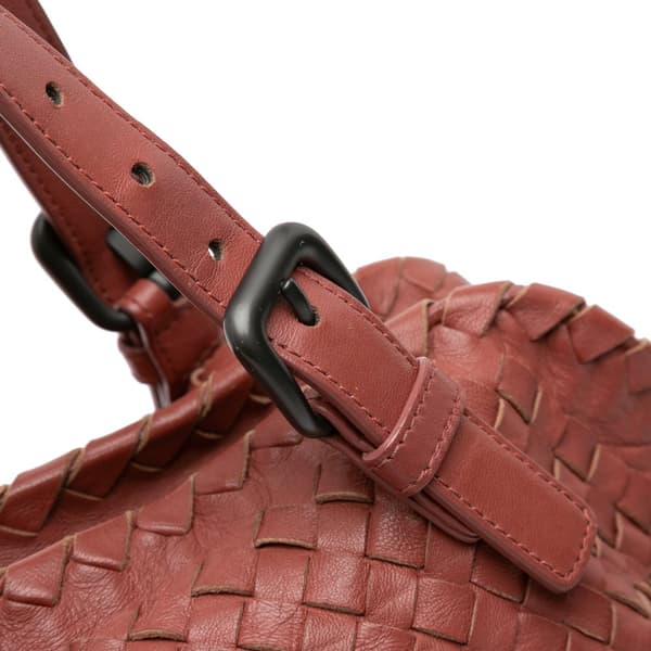 Pre-owned Bottega Veneta Nappa Intrecciato Tote Red