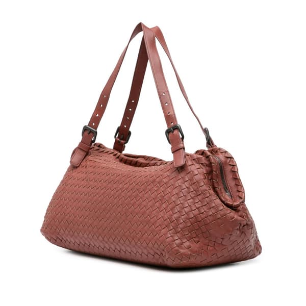 Pre-owned Bottega Veneta Nappa Intrecciato Tote Red