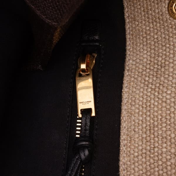 Pre-owned Saint Laurent Canvas Rive Gauche North South Tote Brown