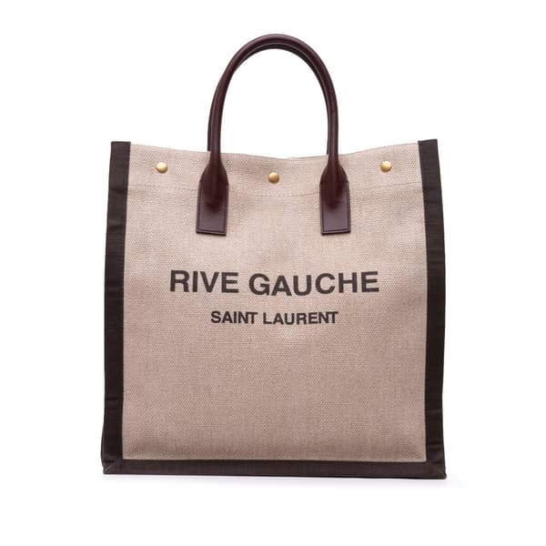 Pre-owned Saint Laurent Canvas Rive Gauche North South Tote Brown