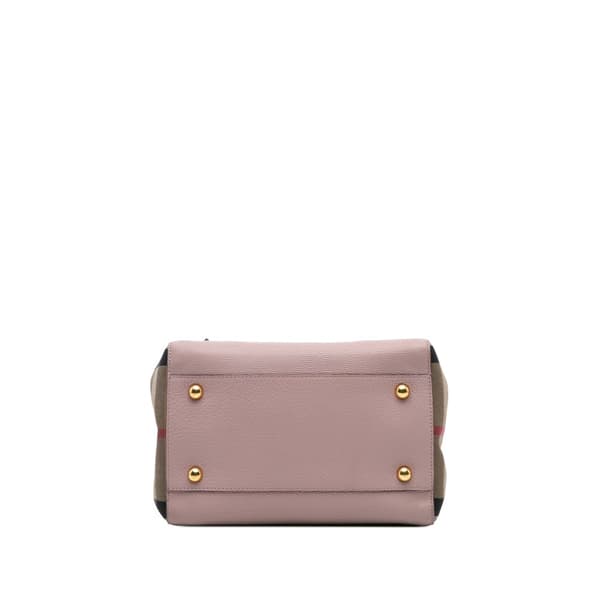 Pre-owned Burberry House Check Canvas and Leather Canterbury Tote Pink