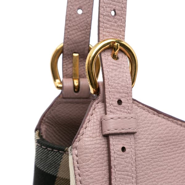Pre-owned Burberry House Check Canvas and Leather Canterbury Tote Pink