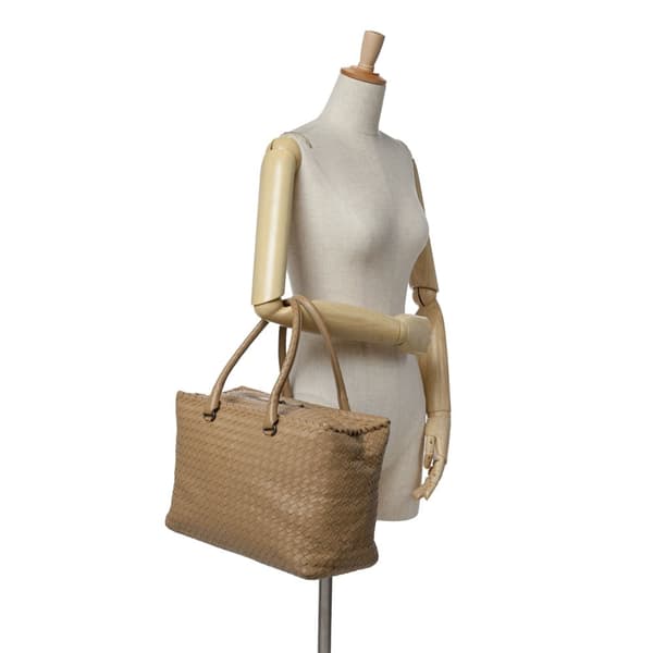 Pre-owned Bottega Veneta Nappa Intrecciato Brick Tote Brown